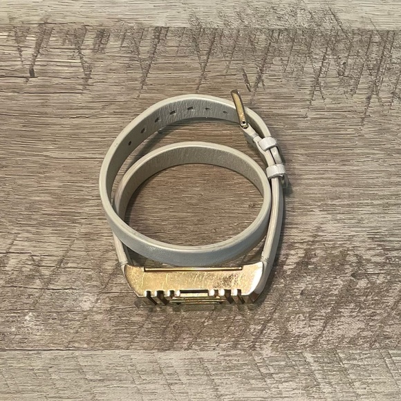 Tory Burch Light Oak & Rose Gold Fitbit Fret Double Wrap Bracelet - Picture 2 of 13